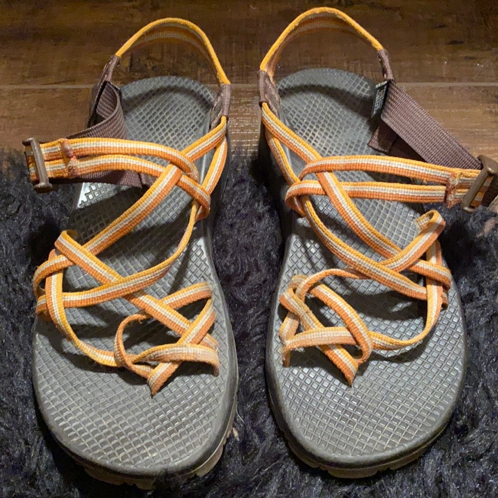 Chaco Orange and Brown Sandals